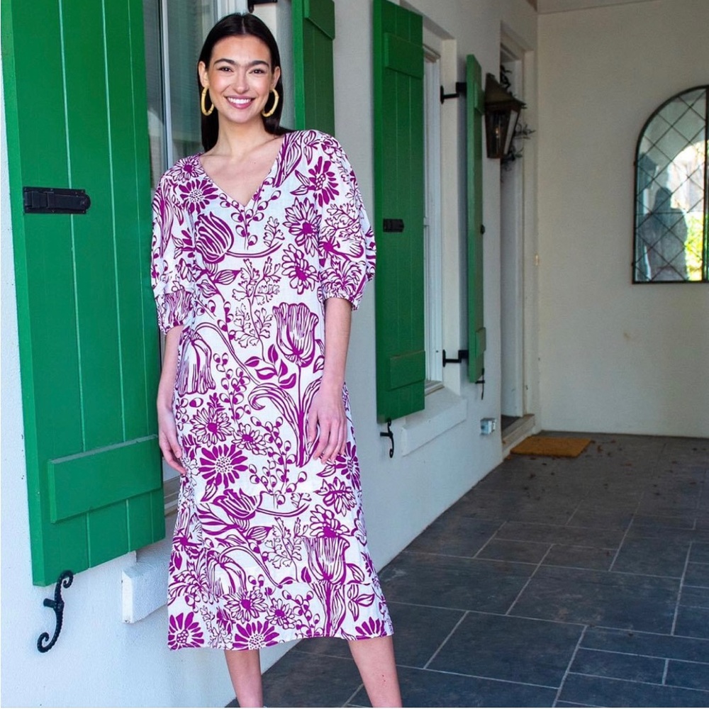 Olivia James The Label Georgia Linen Dress Sz S 💜